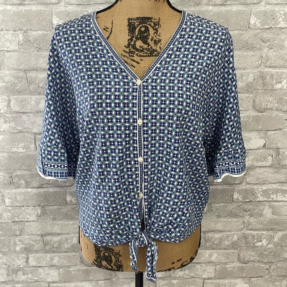 Max Studio Button Down Tie Top - image 1